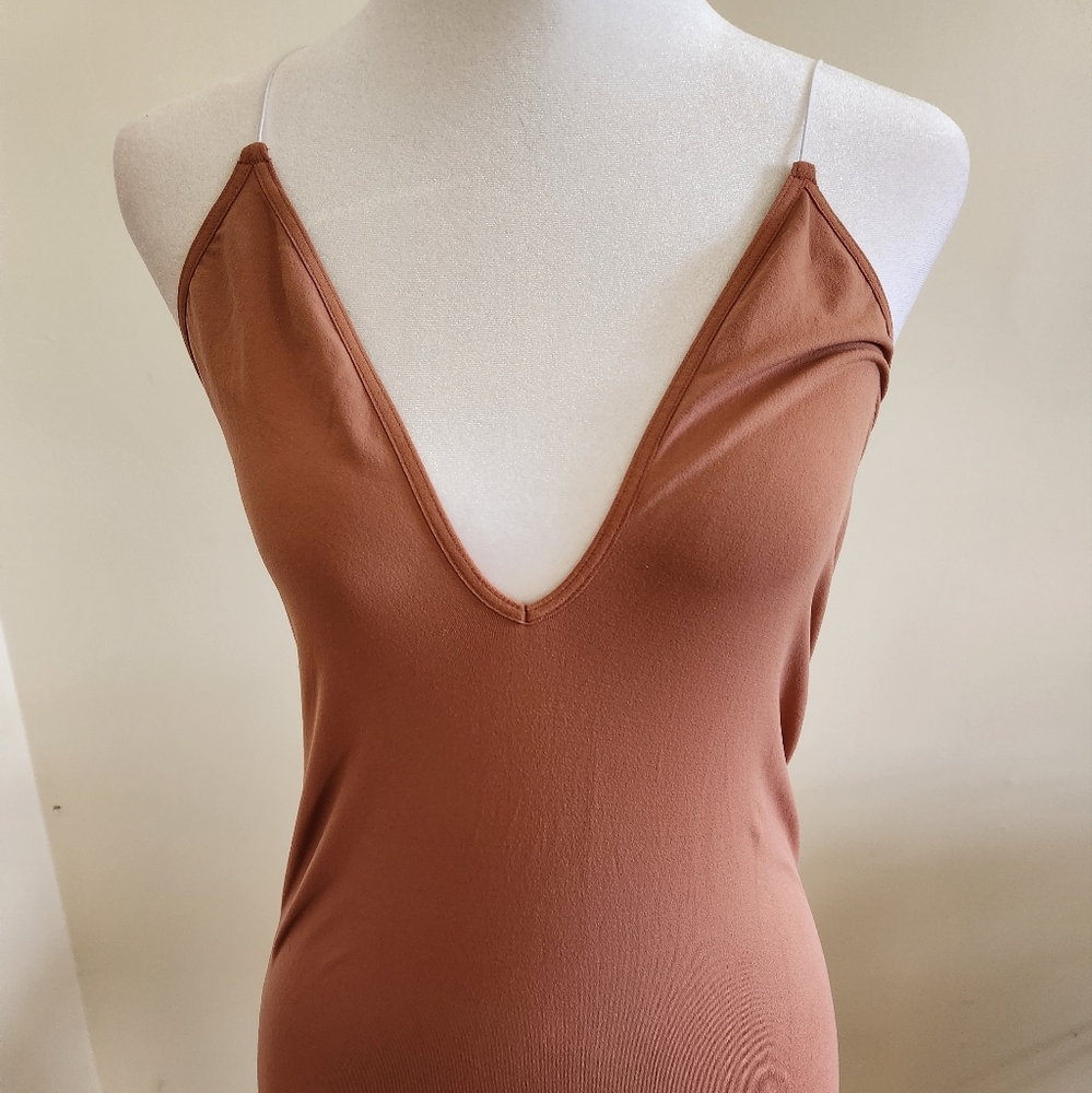 Intimately Free People Brown Seamless Skinny Strap Cami M/L